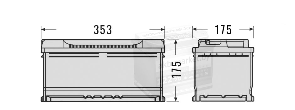 Размер аккумулятора 353 x 175 x 175