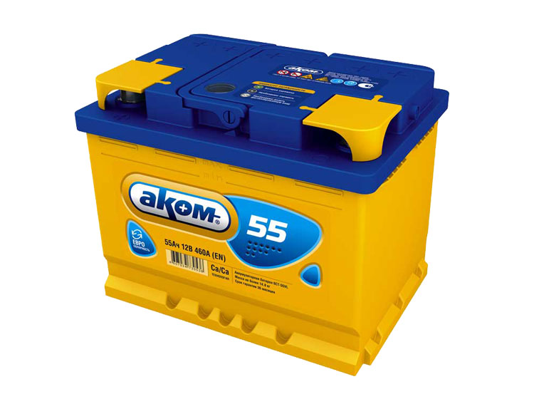 Аккумулятор Akom 55E альтернативный вариант для РусБат+ 55E